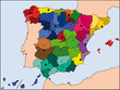 detailed vector color map of Spain detailed vector color map of Spain