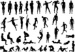 Collection of naked human body vector silhouettes Collection of naked human body vector silhouettes