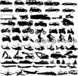 transportation silhouettes collection - vector