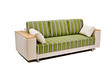 Modern sofa green-beige isolated on white Modern sofa green-beige isolated on white