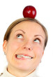 remorse concept - looking at fruit on head