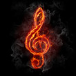Fire treble clef