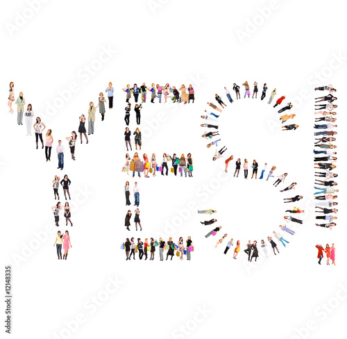 many people isolated over white with text many people isolated over white with text