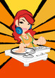 Illustration: DJ girl in action DJ girl in action