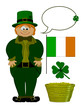 Illustration: Saint Patricks Day - Cartoon Set With Leprechaun Saint Patricks Day - Cartoon Set With Leprechaun