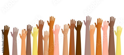 Illustration: raised hands raised hands
