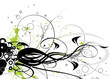 arabesque noir et floral vert