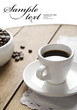 Coffee cup and grain background Coffee cup and grain background