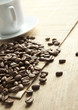 Coffee cup and grain background Coffee cup and grain background