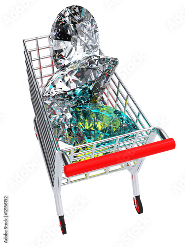 Illustration: Trolley full of diamonds Trolley full of diamonds