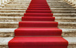 Ancient stairs covered with red carpet Ancient stairs covered with red carpet