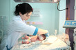 doctor  treat newborn baby