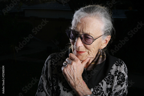 Photo: Beautiful senior woman thinking Beautiful senior woman thinking