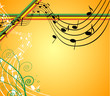 Background with music and shape and flower