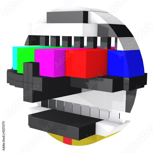 TV screen test card 3d TV screen test card 3d