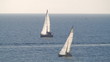 Sailboats in regatta on sea Sailboats in regatta on sea