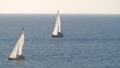 Sailboats in regatta on sea Sailboats in regatta on sea