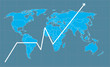 Variuos market news with world map as background