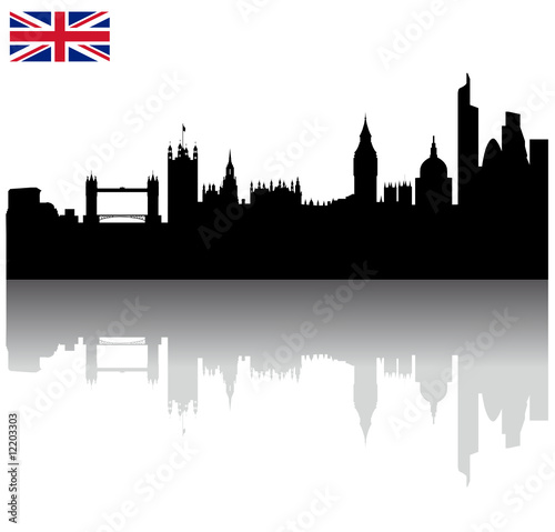 Black Vector London silouhette skyline