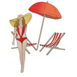 modella al mare