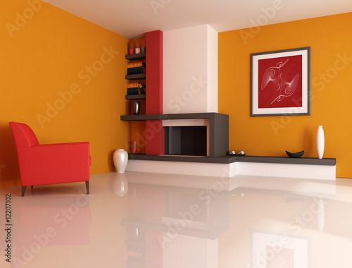 Living Room Artwork on Ina Orange Living Room With Picture Art    Archideaphoto  12207102