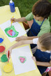 Kids Painting Outside