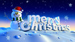 happy snowman wishes merry christmas