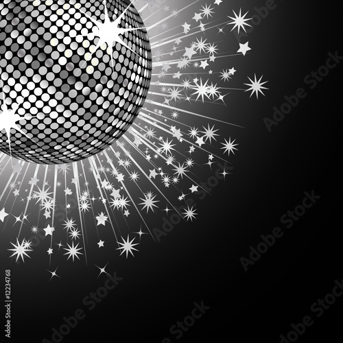 disco ball wallpaper. Silver disco ball and stars