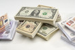 Stack of US and European Currency