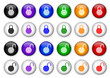 Boutons "Accès Sécurisé" (x24) (multicolores)
