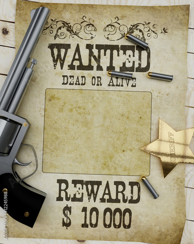 Illustration: Wanted-gun Wanted-gun