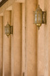 Photo: al ain, uae, architectural detail of hallway and ornate lanterns at al ain palace museum al ain, uae, architectural detail of hallway and ornate lanterns at al ain palace museum