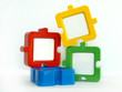 cadres puzzle colorés
