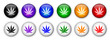 Cannabis Leaf Buttons (rainbow...