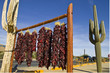Chile ristras hanging on display
