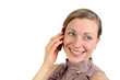 happy female calling