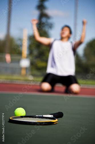 Photo: Winning tennis player Winning tennis player