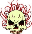 Flaming skull