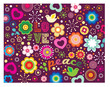 Love Peace groovy graphic