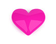 pink heart lying on the white background