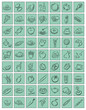 mint colored buttons with food symbols mint colored buttons with food symbols