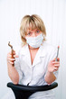 The dentist. Photo on a white background