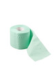 Green toilet paper isolated on white