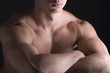 Young Sporty Man over Black Background, Body Parts