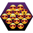 Smiling balls watching movie in cinema