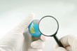Earth globe & human