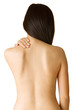 Woman with backache from behind