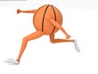 three dimensional running basket ball
