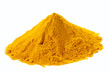 spices - pile of Yellow Turmeric over white