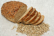 Sliced loaf of bread with sunflower seeds